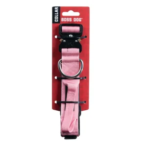 Boss Dog Tactical Adjustable Dog Collar Pink, Medium, 15-18 in