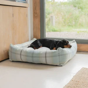Box Bed With Removable Cover in Balmoral Duck Egg Tweed by Lords & Labradors