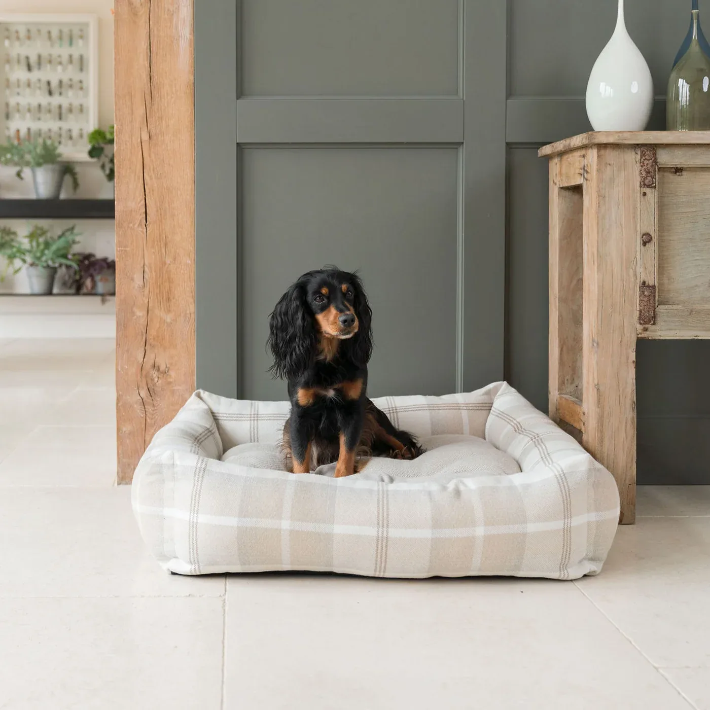 Box Bed With Removable Cover in Balmoral Natural Tweed by Lords & Labradors