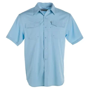 Brandcowboy Mens Sandhill Ranch Light Blue Short Sleeve Button Up Shirt