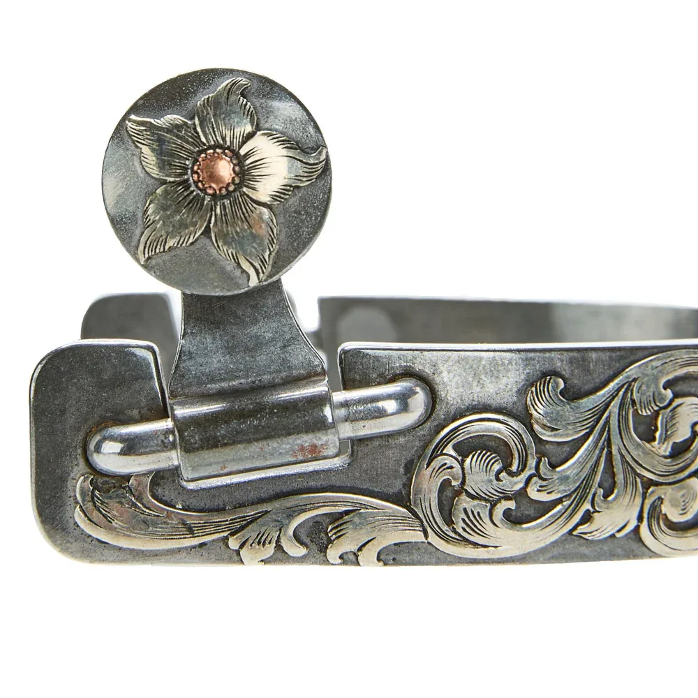 Brandon Anthony Bit & Spur Co. 7/8in Silver Mounted with 8pt Rowel Spurs - Image 2