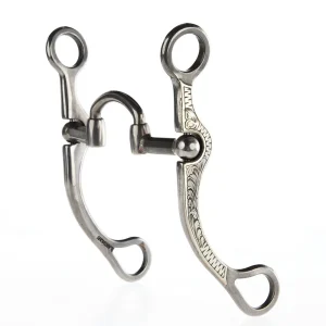Brandon Anthony Bit & Spur Co. Silver Ball Hinge Port Correction Shank Bit