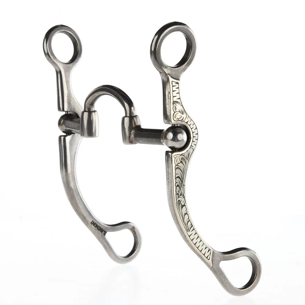 Brandon Anthony Bit & Spur Co. Silver Ball Hinge Port Correction Shank Bit