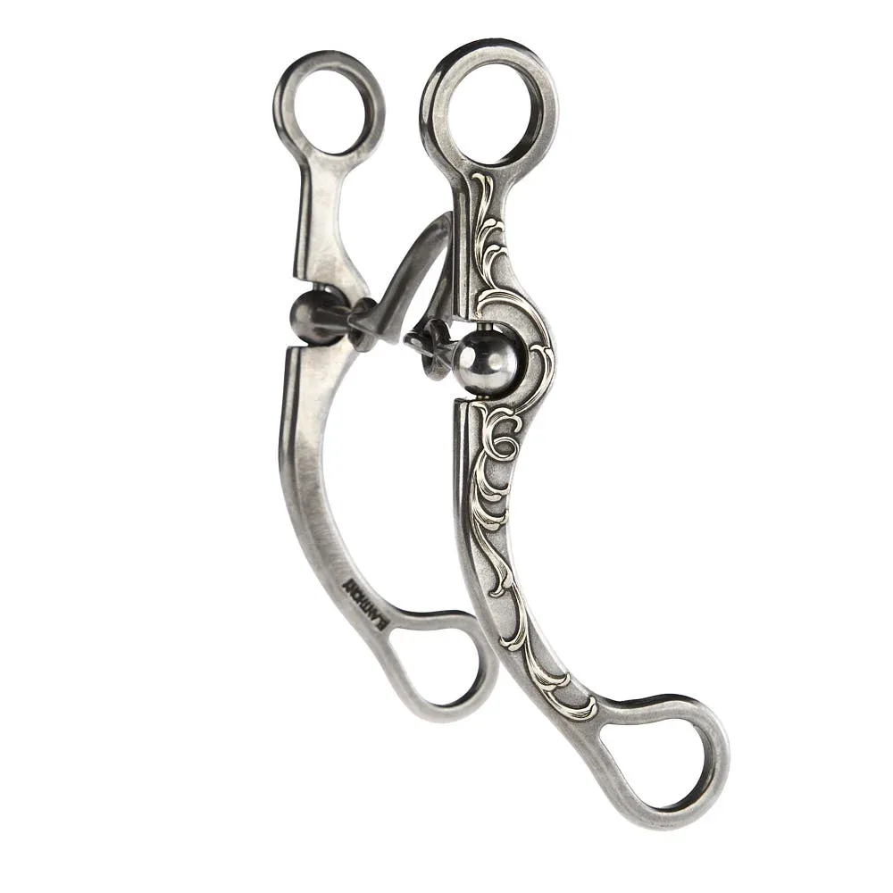 Brandon Anthony Bit & Spur Co. Silver Ported Chain Ball Hinge Shank Bit - Image 2