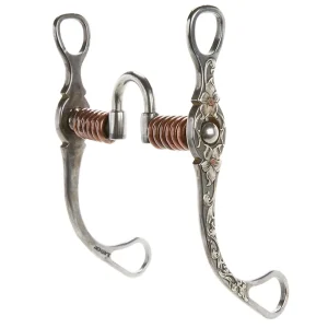 Brandon Anthony Bit & Spur Co. Silver rection with per Rings Straight Shank Bit