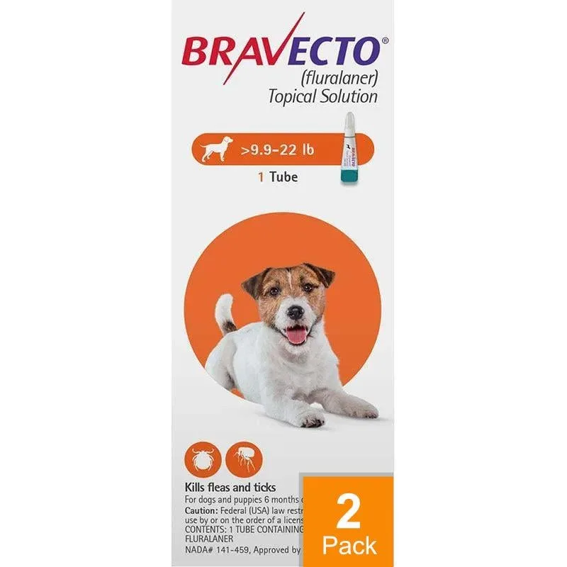 Bravecto Topical For Dogs 10-22 lbs (4.5-10 kg) - 2 Pack