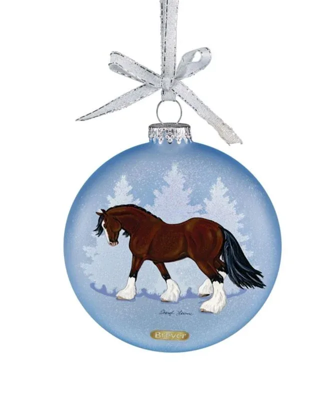 Breyer Artist Signature Ornament-Draft HorseBk/Wh