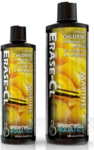 Brightwell Aquatics Erase-Cl Chloramine, Chlorine, and Ammonia Remover, 500 ml. / 17 oz.