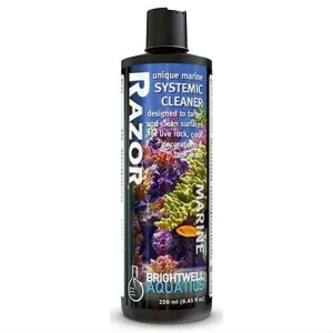 Brightwell Aquatics Razor Marine, Systemic Cleaner, Coral Safe, 2 L. /67.6 fl. oz.