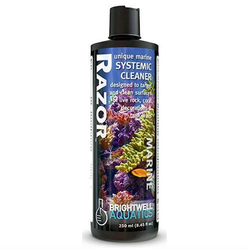 Brightwell Aquatics Razor Marine, Systemic Cleaner, Coral Safe, 2 L. /67.6 fl. oz.