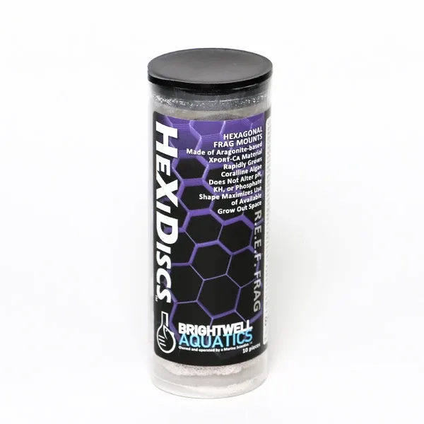 Brightwell Aquatics Xport-Ca R.E.E.F. Ten (10) HeXiDiscs - 1.00"x1.75"x0.50" Hexagonal Discs for Frag Mounting