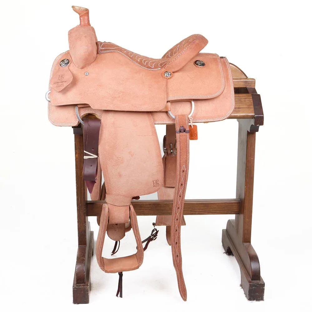 Brooks Saddlery Used 15in Roughout Quilted Seat Team Roper - Image 2