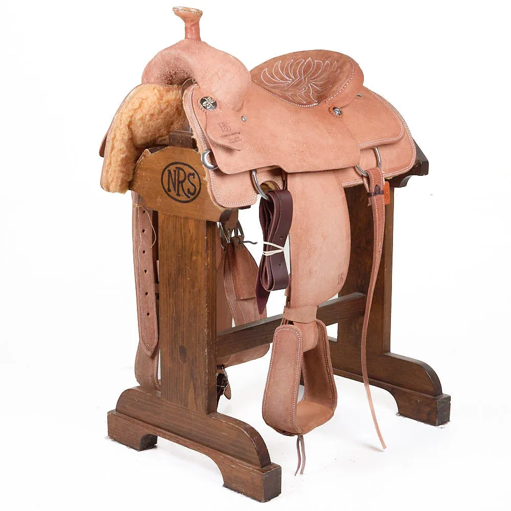 Brooks Saddlery Used 15in Roughout Quilted Seat Team Roper