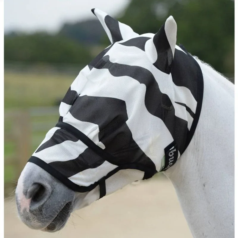 Bucas Zebra Buzz Off Fly Mask Extended Nose - Lg - Image 2