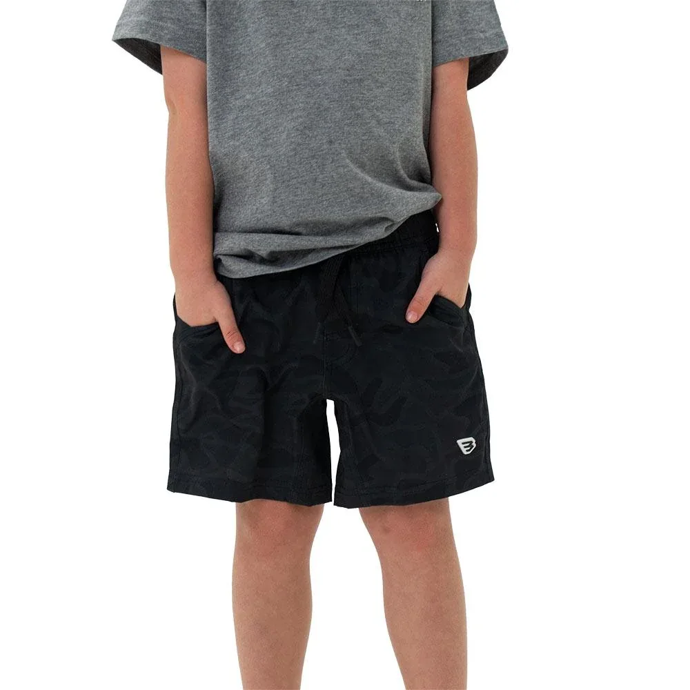 Burlebo Boy's Black Camo Athletic Shorts
