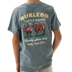 Burlebo Boy's Cattle Ranch Grey Tee Shirt