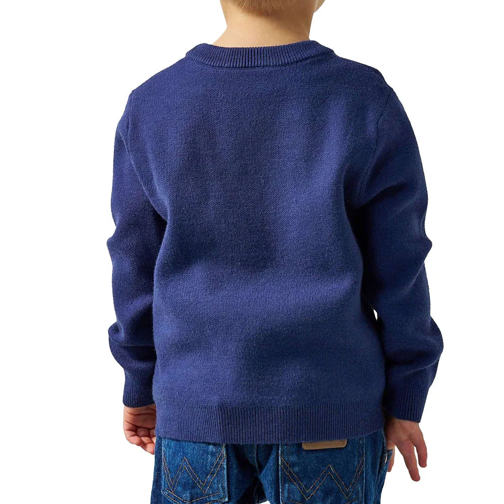 Burlebo Boy's Navy Deer Cabin Sweater - Image 2