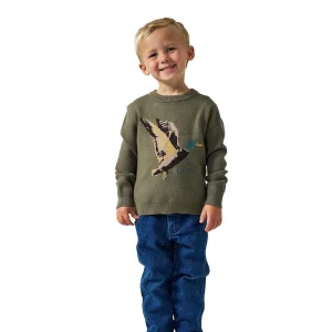 Burlebo Boy's Olive Duck Cabin Sweater