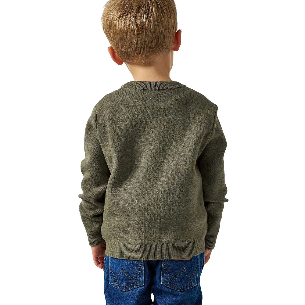 Burlebo Boy's Olive Duck Cabin Sweater - Image 2