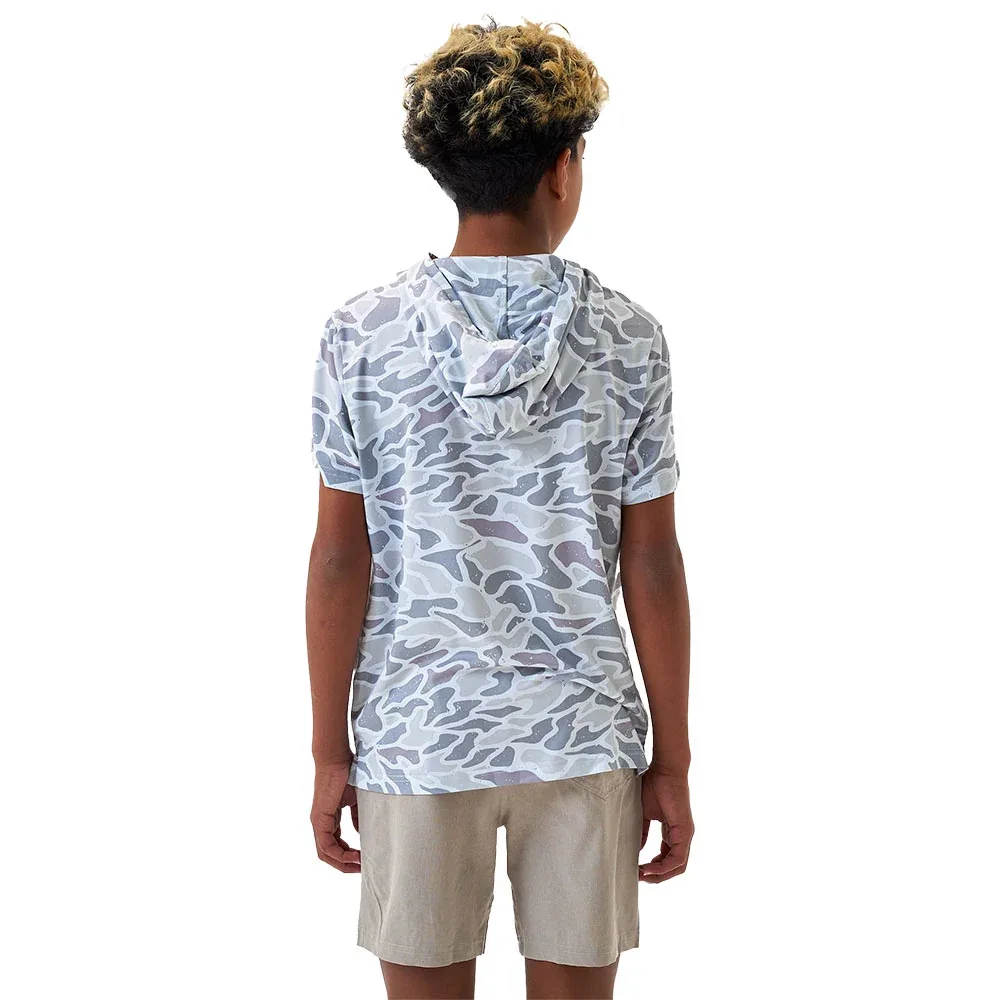 Burlebo Boy's White Camo Performance Hoodie - Image 2