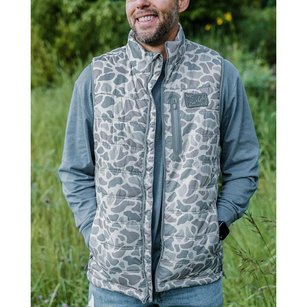 Burlebo Men's Classic Deer Camo Puffer Vest