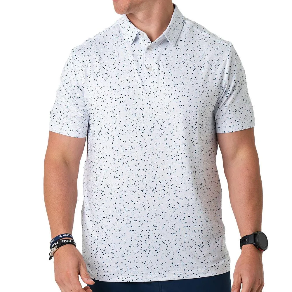Burlebo Men's White Speckled Performance Polo
