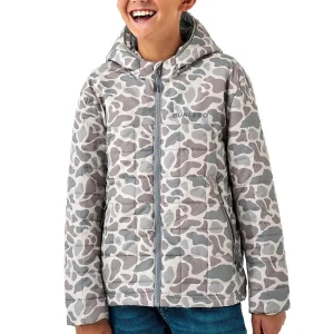 Burlebo Youth White Camo Puffer Jacket