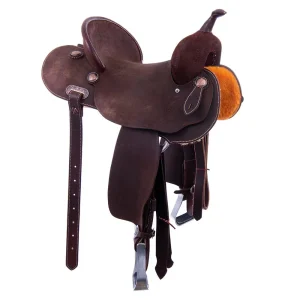 Burns Saddlery 1420S Chocolate Roughout 14in Barrel Saddle