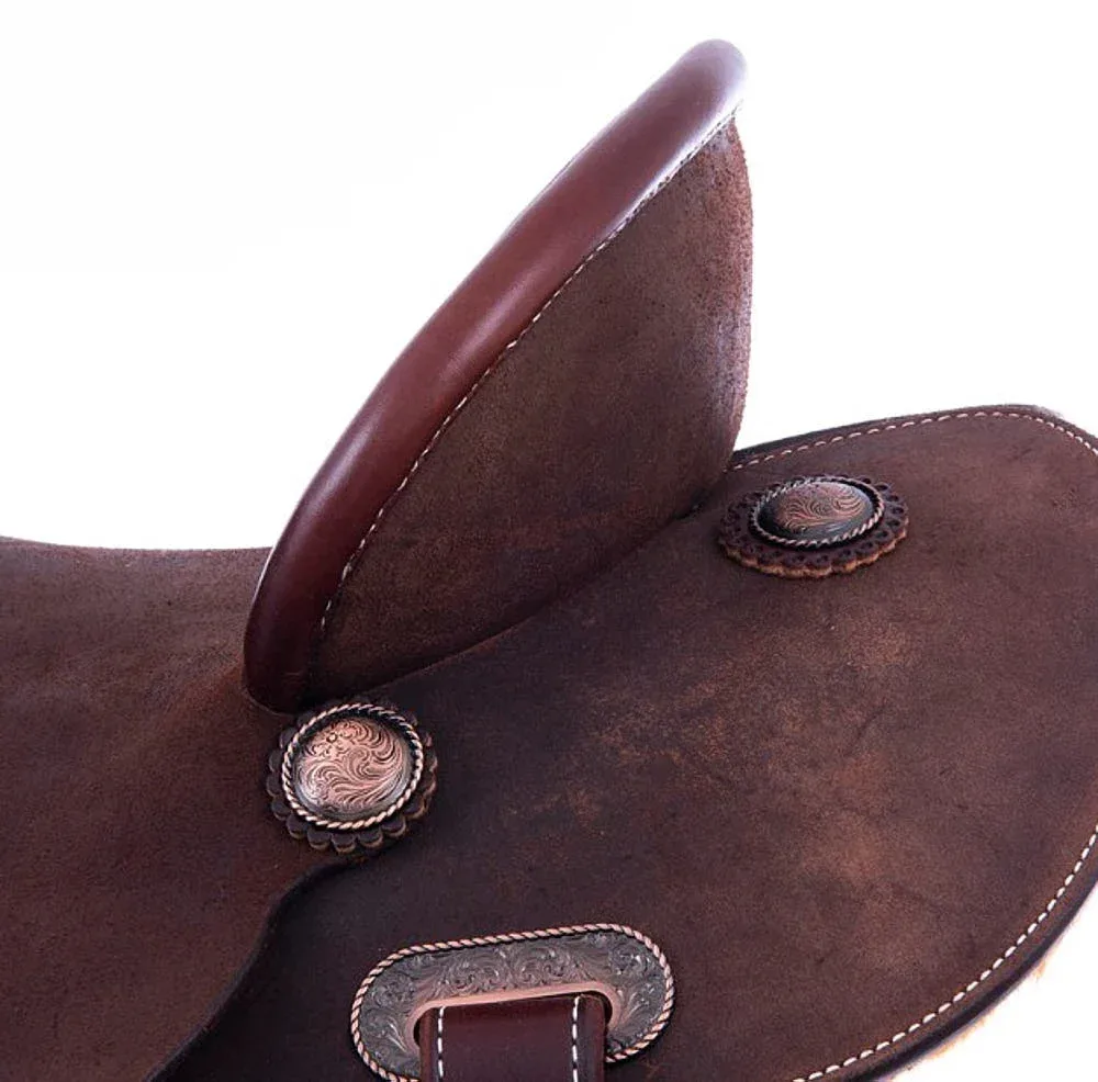 Burns Saddlery 14520HDX Chocolate Roughout 14.5in Barrel Saddle - Image 2