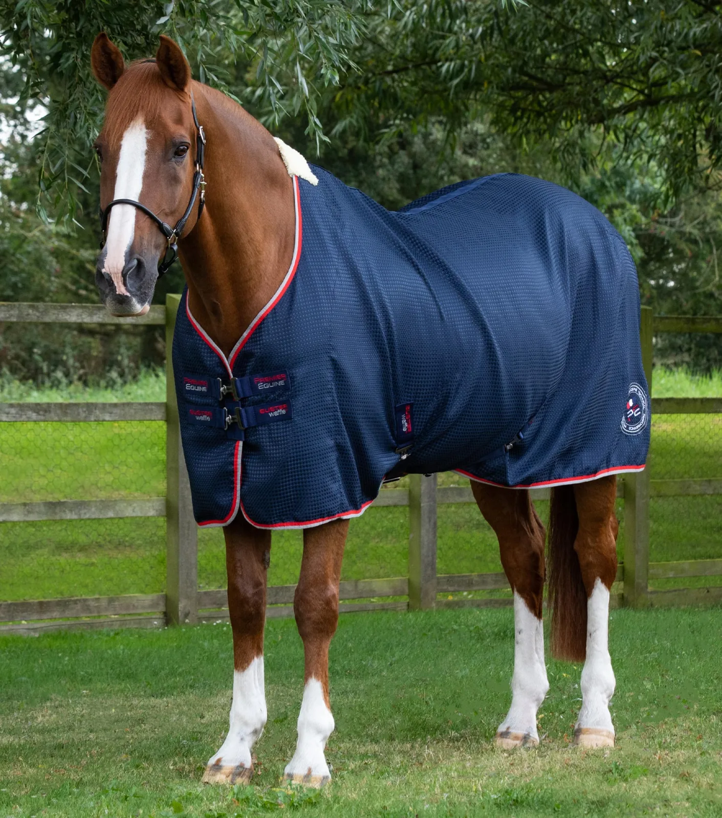 Buster Waffle Horse Cooler Rug Navy