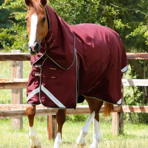 Buster Zero Turnout Rug with Classic Neck Cover Burgundy