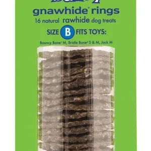 Busy Buddy Gnawhide Ring Refills Original Rawhide 4.23oz 16ct MD