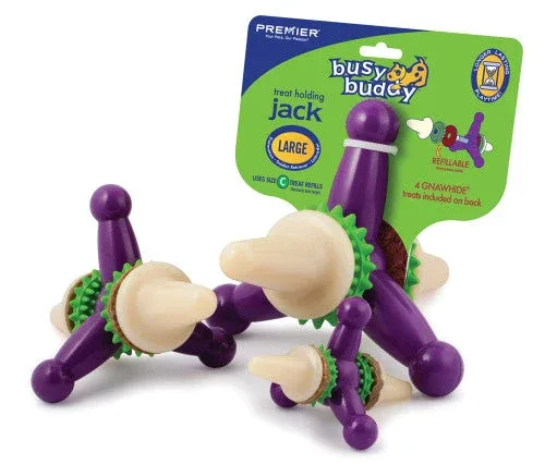 Busy Buddy Jack Dog Toy Purple/White MD - Image 2