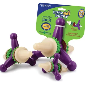 Busy Buddy Jack Dog Toy Purple/White MD