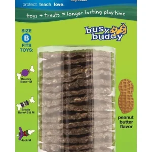 Busy Buddy Natural Rawhide Rings Peanut Butter LG Size C