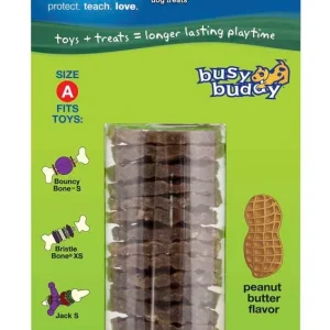 Busy Buddy Natural Rawhide Rings Peanut Butter SM Size A