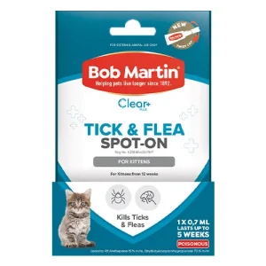 Buy Bob Martin Clear Ticks & Fleas Spot On for Cat Supplies at lowest Price