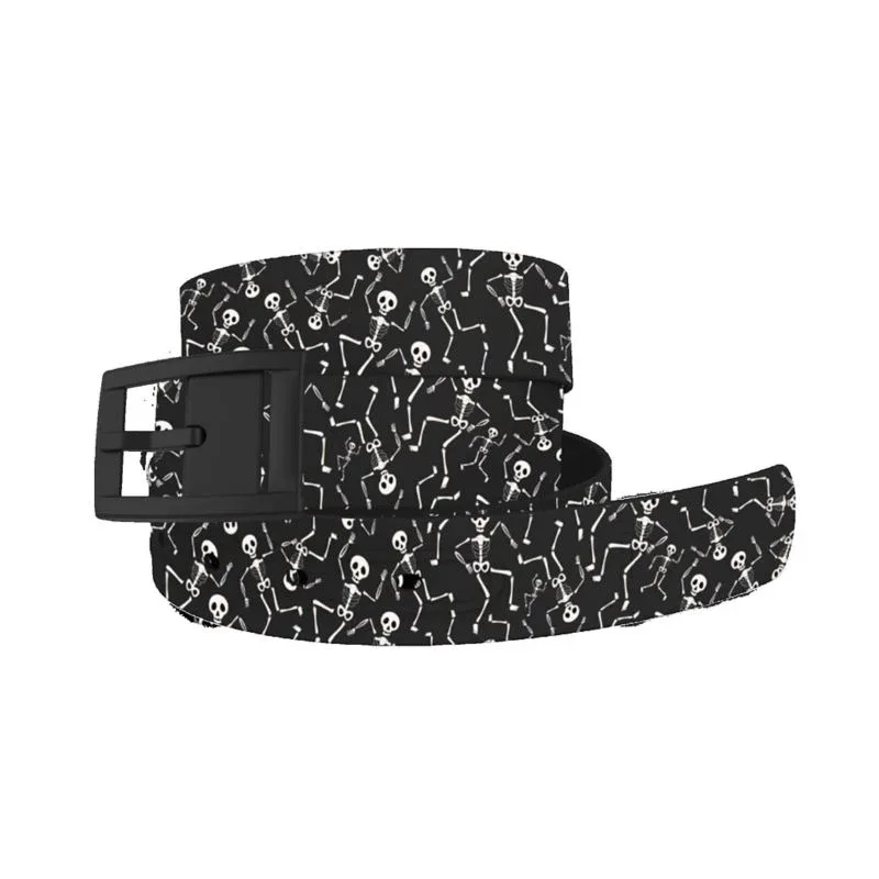 C4 Belt Dancing Skeletons Belt with Black Buckle O