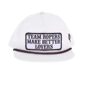 Cactus Alley Hat Co Team Ropers White & Black Cap