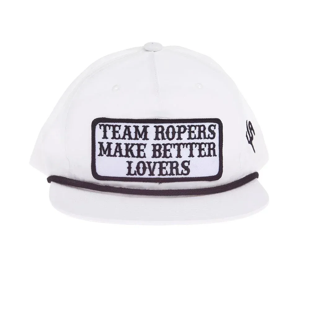 Cactus Alley Hat Co Team Ropers White & Black Cap