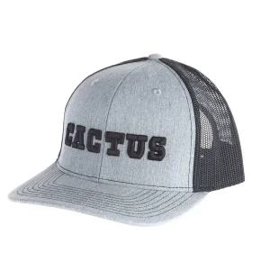 Cactus Gear Heather Grey and Black 3D Logo Mesh Back Cap