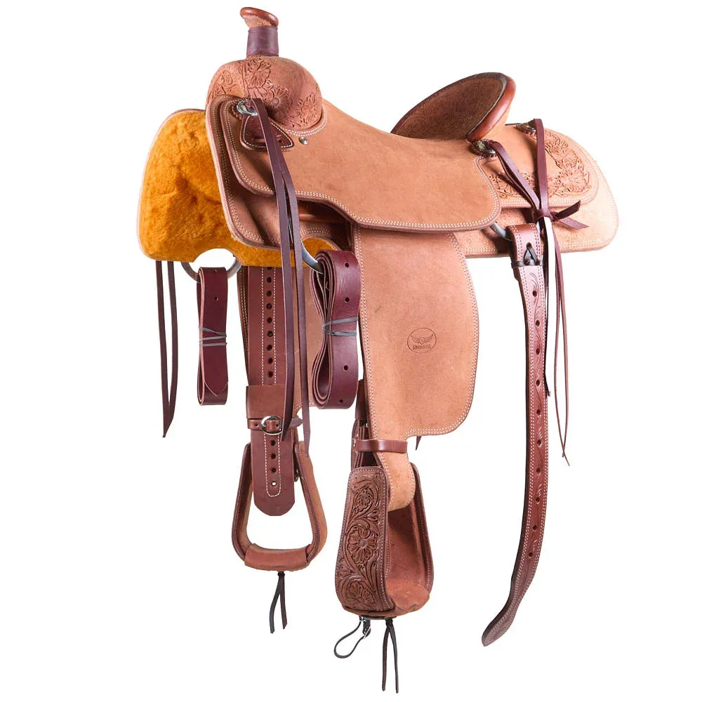 Cactus Saddlery Relentless 1/4 Tooled Rough-Out Calf Roper