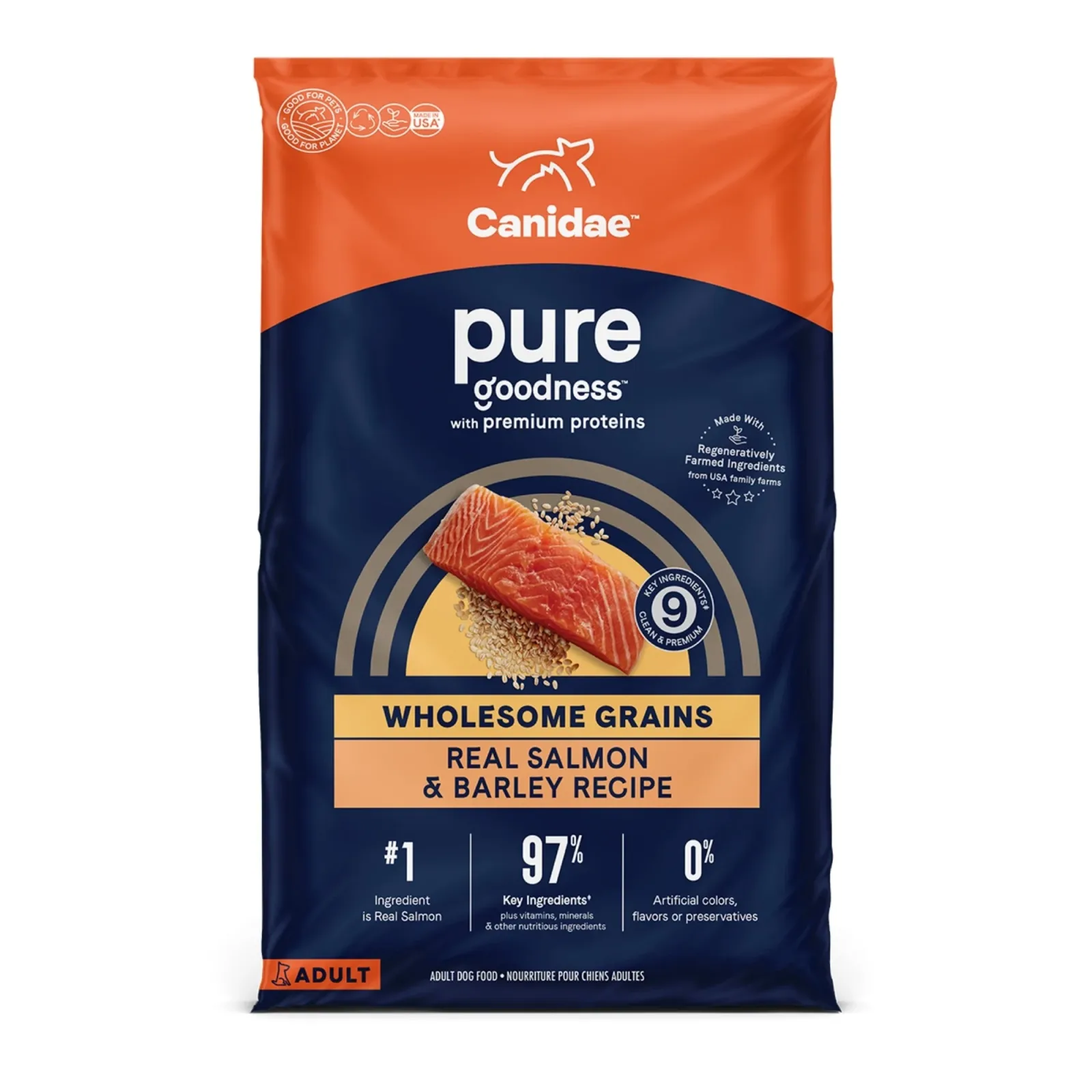 CANIDAE PURE Salmon & Barley Dry Dog Food with Wholesome Grains, 4 lb