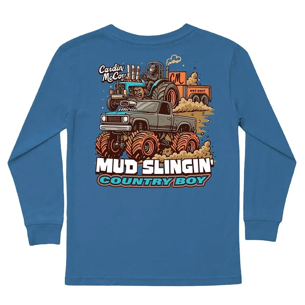 Cardin Mccoy Boy's Mud Slinging Blue Tee Shirt