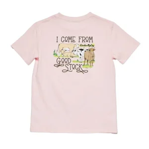 Cardin Mccoy Girl's Light Pink Good Stock Short Sleeve Tee