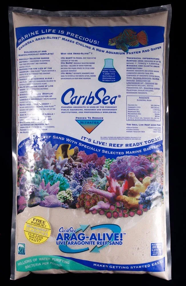 CaribSea Arag-Alive Bahamas Oolite Aquarium Sand 20 lb