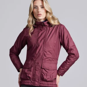 Cascata Ladies Waterproof Coat Wine