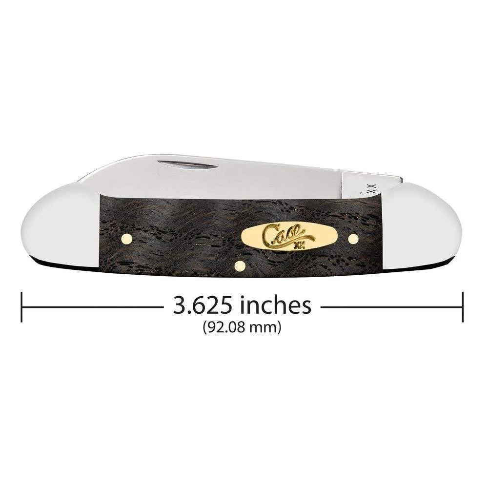 Case Black Curly Oak Wood - Smooth Canoe (72131 SS) Knife - Image 2
