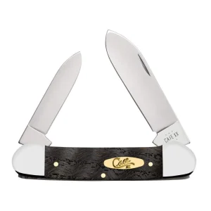 Case Black Curly Oak Wood - Smooth Canoe (72131 SS) Knife