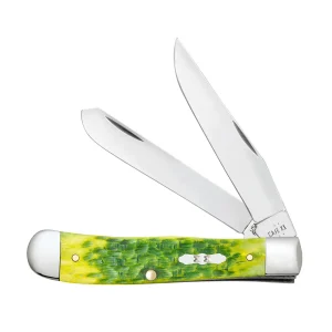 Case Knives Peach Seed Jig Green Apple Bone Trapper Knife